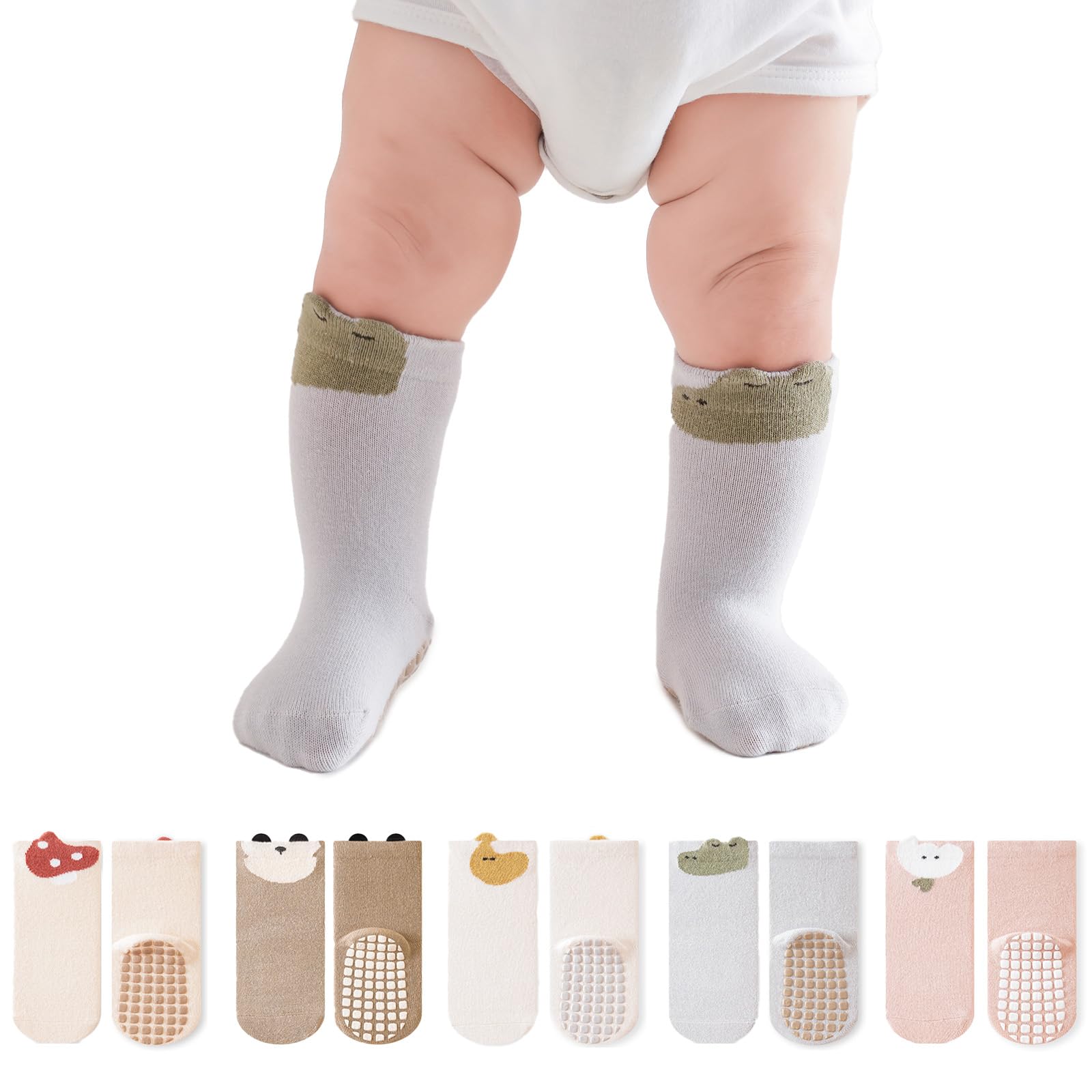 【送料無料】[HAYAHARU] ベビーソックス 滑り止め付き 子供靴下 かわいい 快適 0-5歳 ルームソックス キッズ 赤ちゃん カラーバリエーション ベビー 靴下 男の子 女の子 通気性 色：B、サイズ：1-3 Years