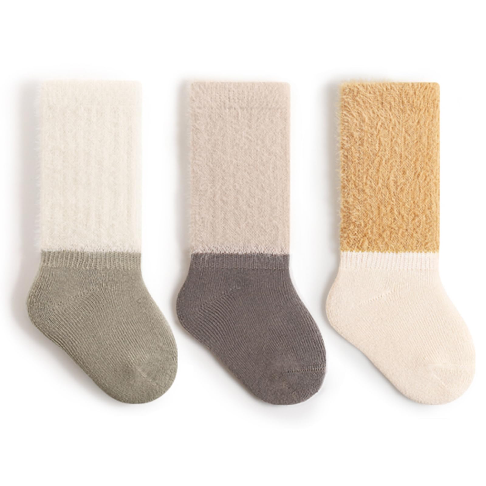 【送料無料】[HAYAHARU] ベビーソックス 保温防寒 赤ちゃん靴下 可愛い 新生児ソックス 綿 柔らかい 滑り止め付き 秋 冬 厚手 キッズソックス 子供靴下 ルーム靴下 冷え性対策 女の子 男の子 出産祝い 4足セット 色：F、サイズ：12.0-14.0 cm