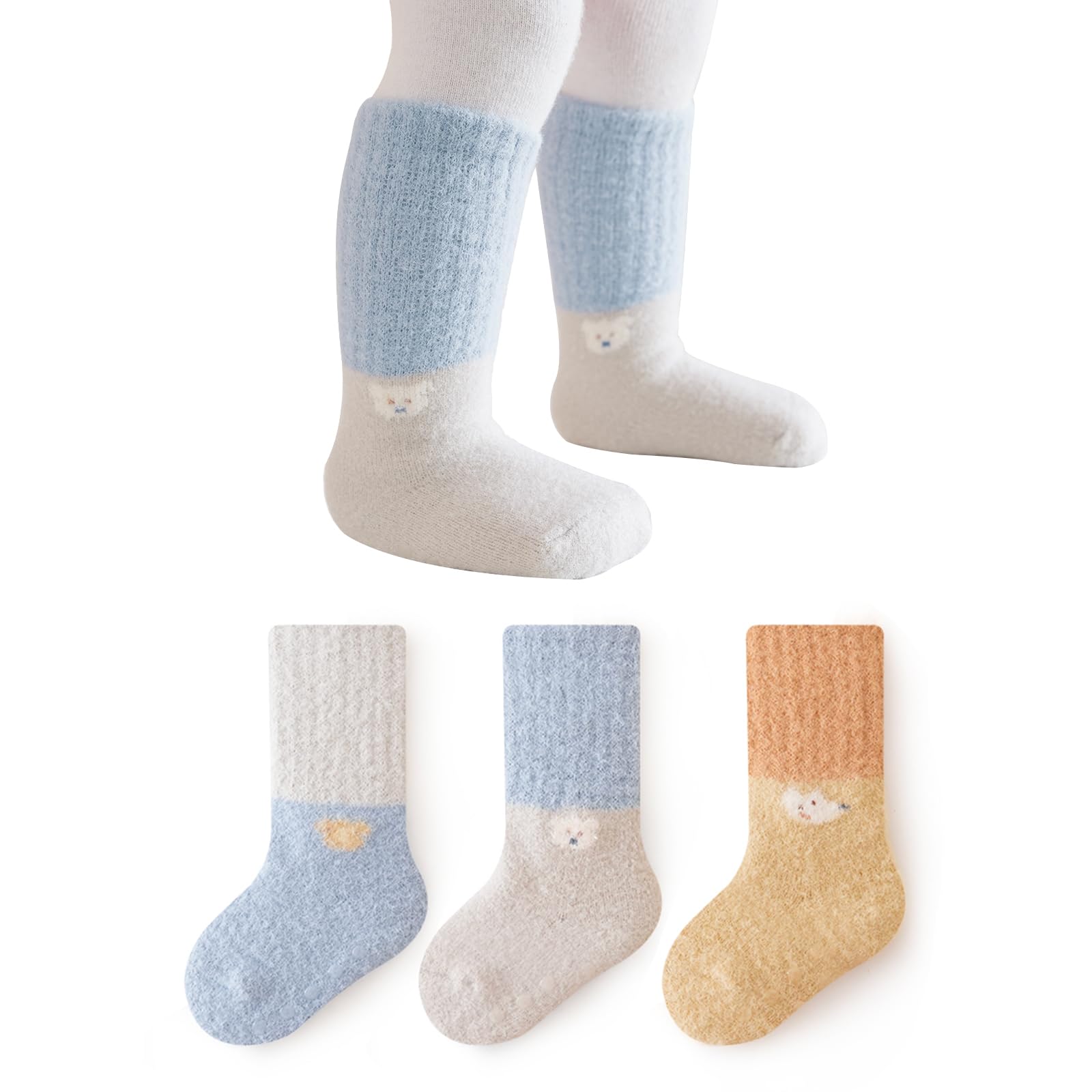 【送料無料】[HAYAHARU] ベビー 靴下 厚手 赤ちゃん ソックス 滑り止め 可愛い 柔らかく履き心地 暖か..