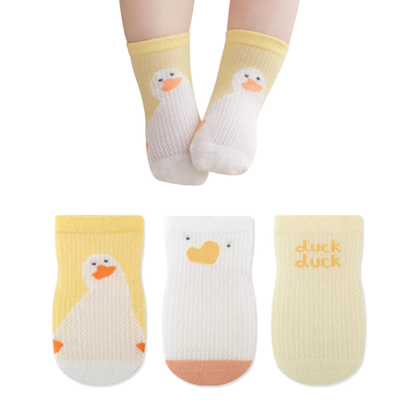 【送料無料】[HAYAHARU] ベビー ソックス 3足セット 夏用 メッシュ素材 滑り止め付き 靴下 新生児 赤ち..