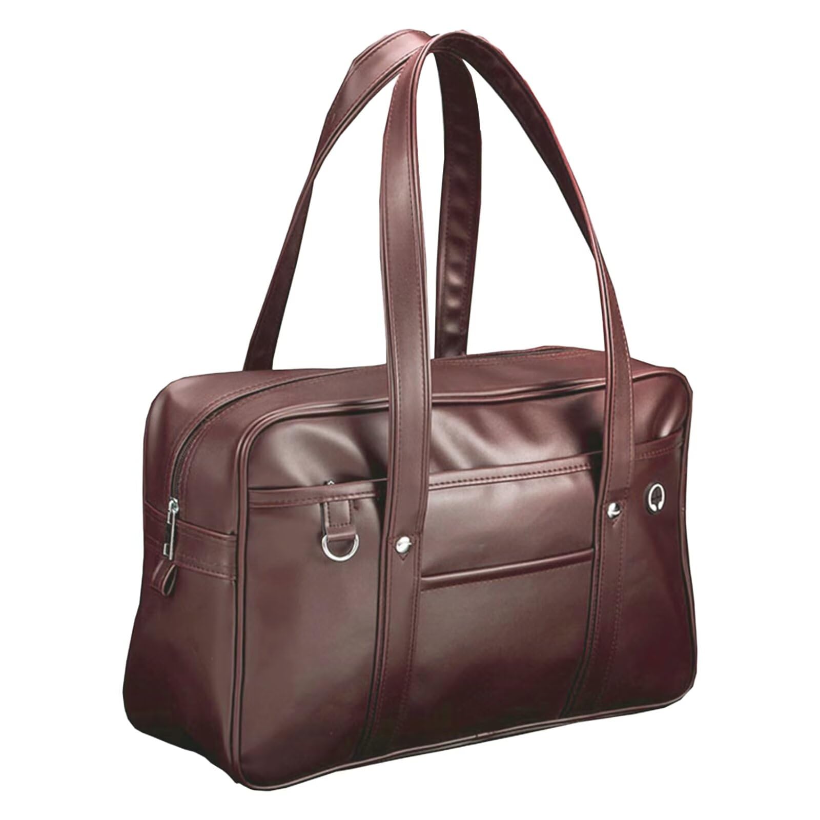 【送料無料】スクールバック 高校生 合皮 A4対応 - スクバ 大容量 通学 肩掛け 収納ポケット 型押し 無..