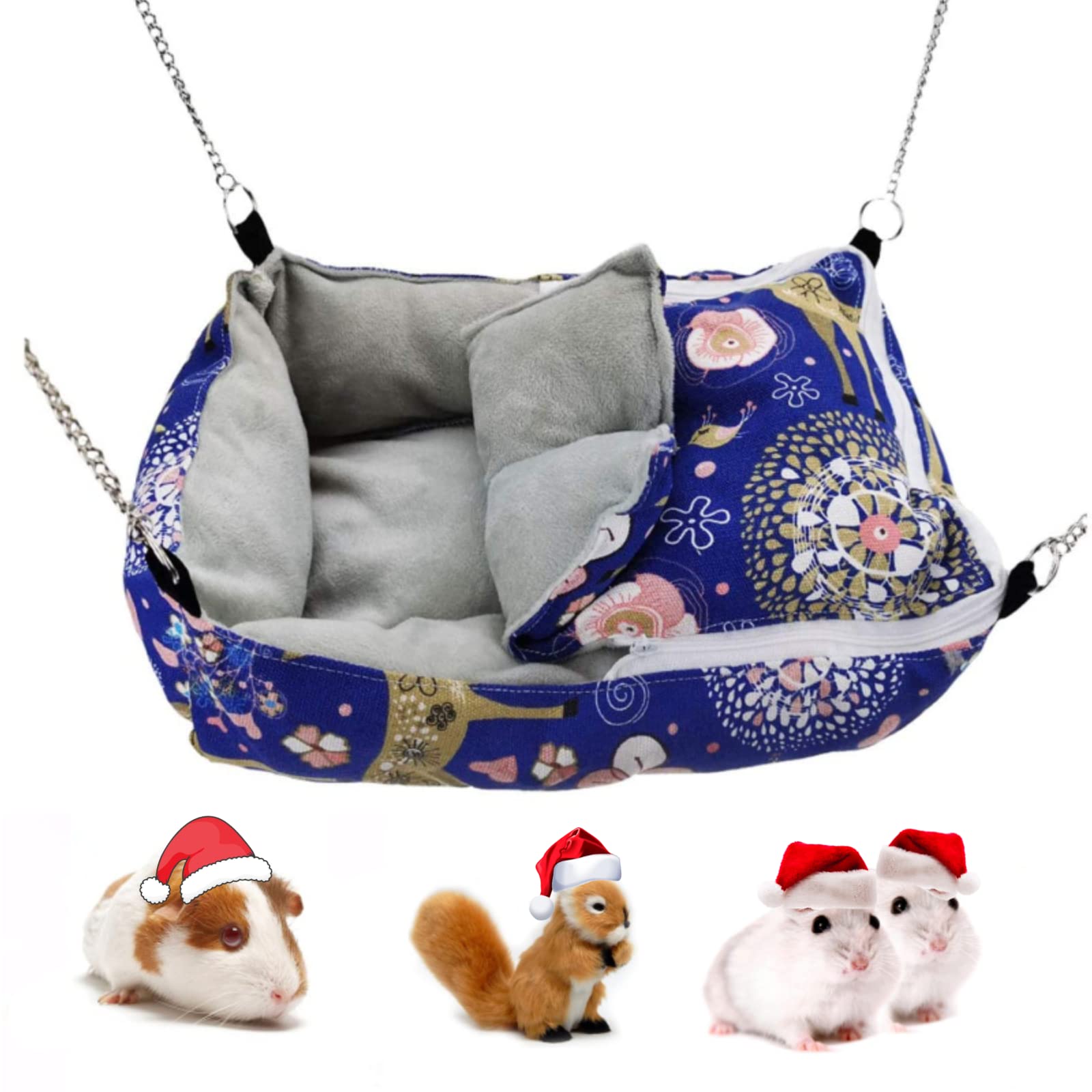 【送料無料】Little Bean ハムスター ハウス 小動物用 ハンモック 吊り下げ巣 寝袋 洗える ふわふわ フ..