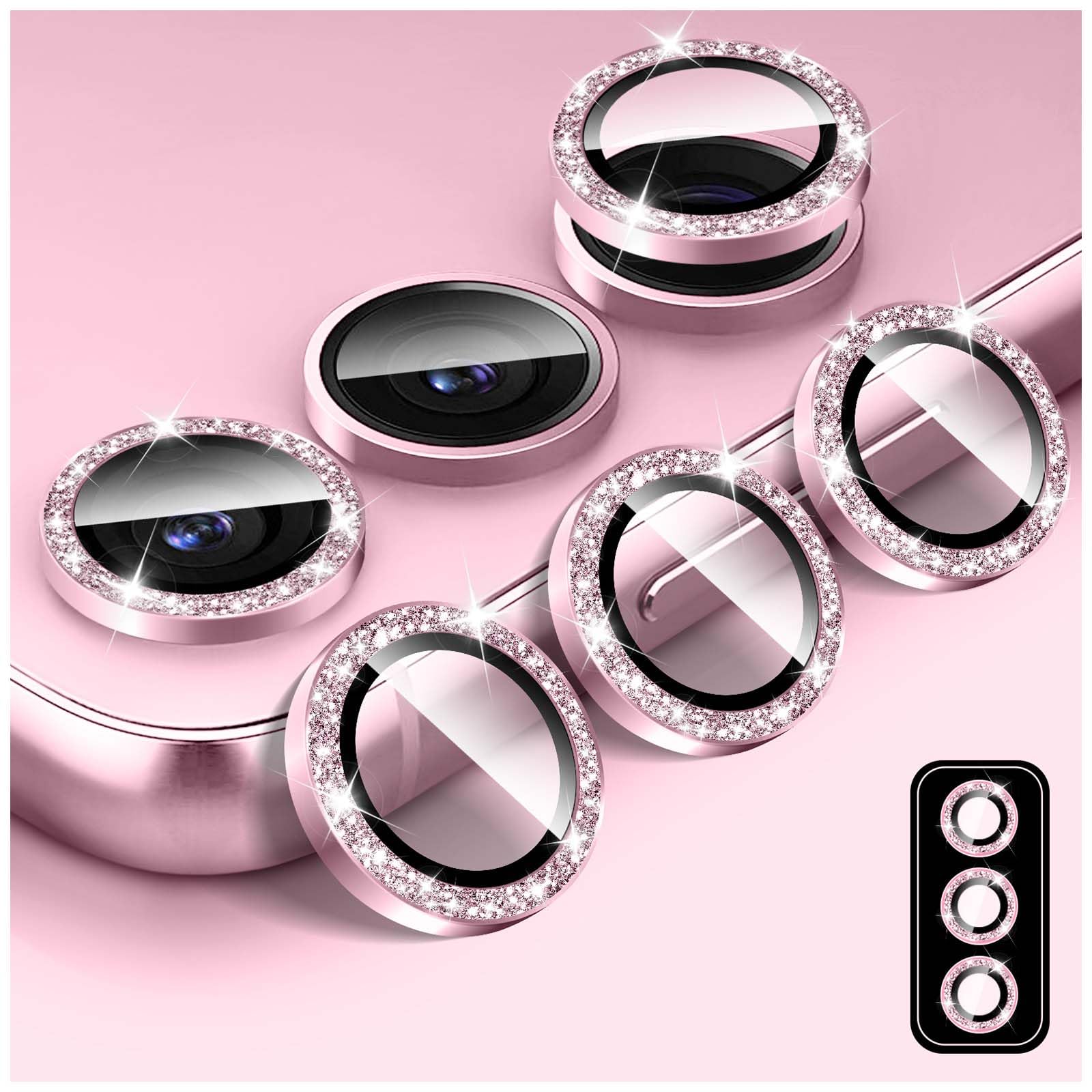 ZJ-B1 送料無料 【送料無料】Samsung Galaxy S24 Ultra用キラキラカメラレンズプロテクター、LucBuy 9H強化ガラスカメラカバースク