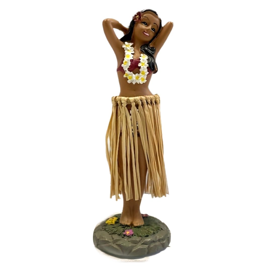 【送料無料】TOMMYFIELD 首振り人形 フラガール ギター 手工芸品 カーアクセサリー 装飾品 車内装飾 [並行輸入品] 色：ベージュ