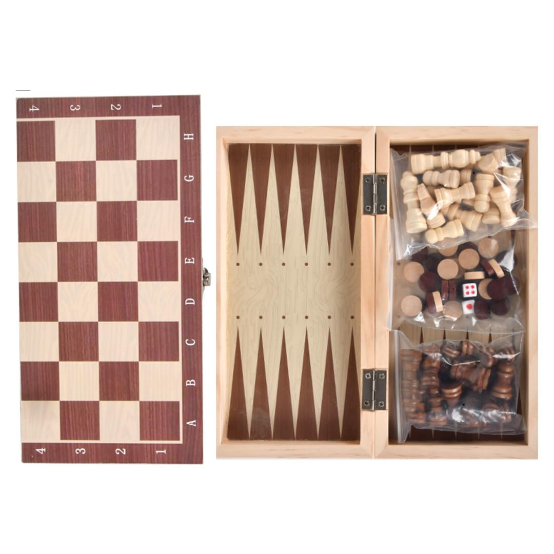 【送料無料】TOMMYFIELD バックギャモン 木製チェス チェッカー ポータブル 大人 子供 チェスゲーム [..