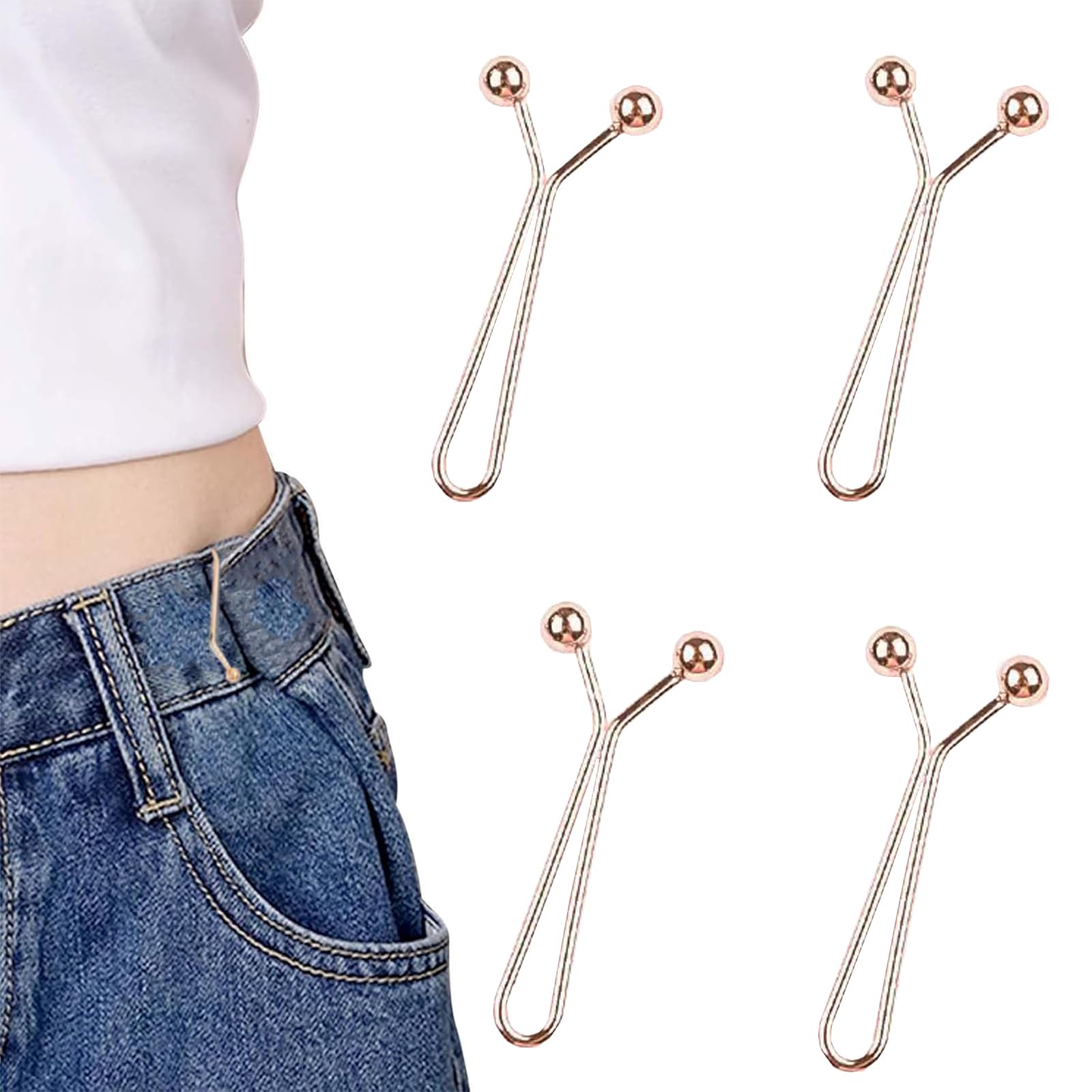 【送料無料】YIBOOOM ウエスト調整クリップ ジーンズ 調整ボタン ウエスト アジャスター 4個セット 裁..