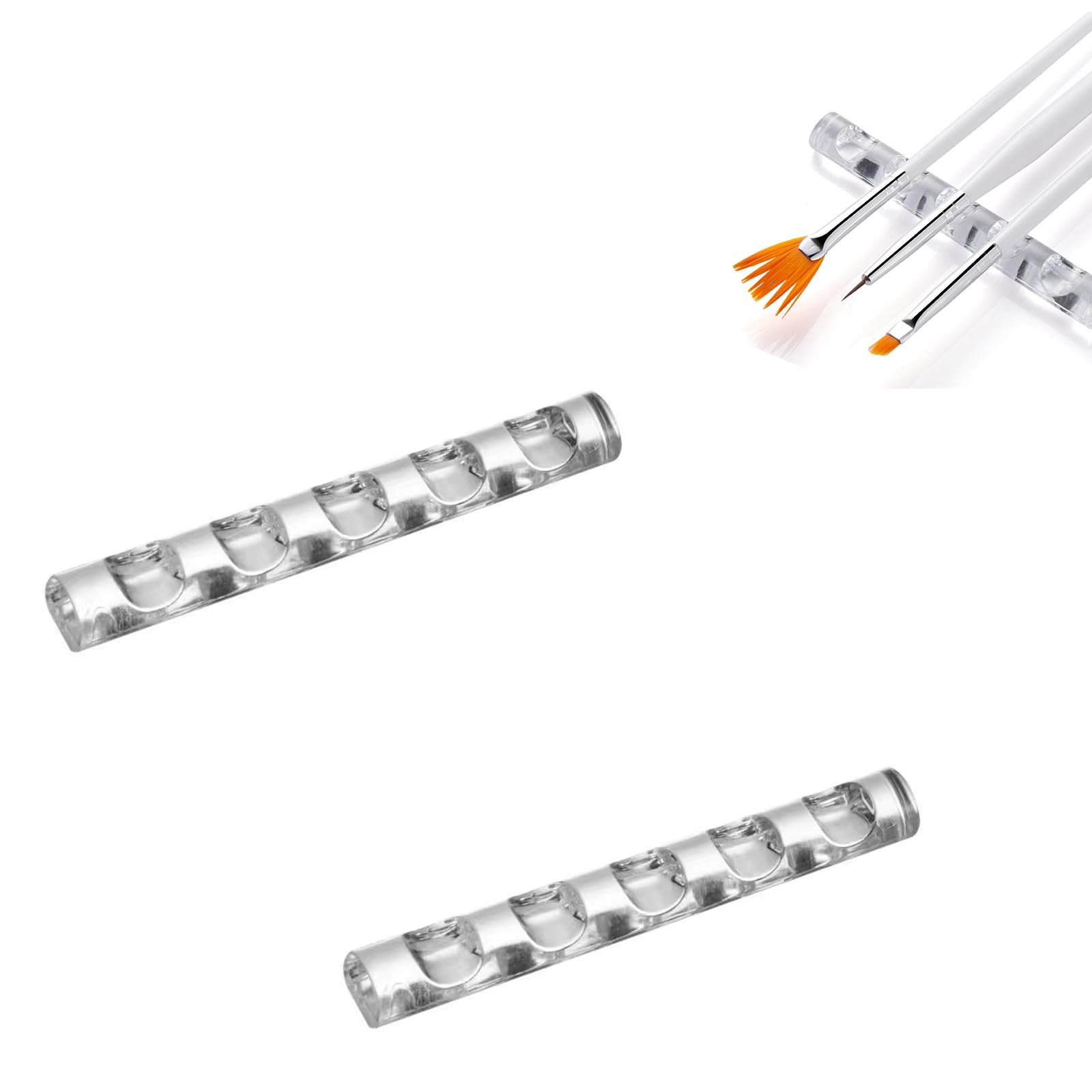 【送料無料】YIBOOOM ネイルアートペンホルダー ジェルネイル 筆置き 筆置き 5 グリッド 透明なオーガ..