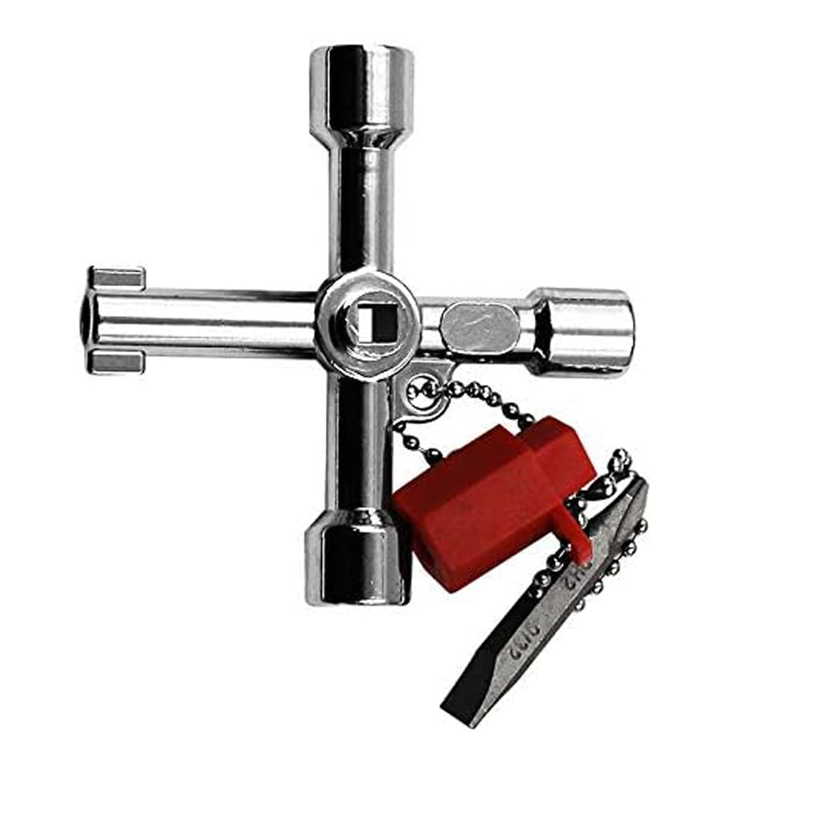 【送料無料】YIBOOOM 4ウェイ多機能水栓キーレンチ 万能クロススパナ 止水栓ハンドル 共用水栓 ...