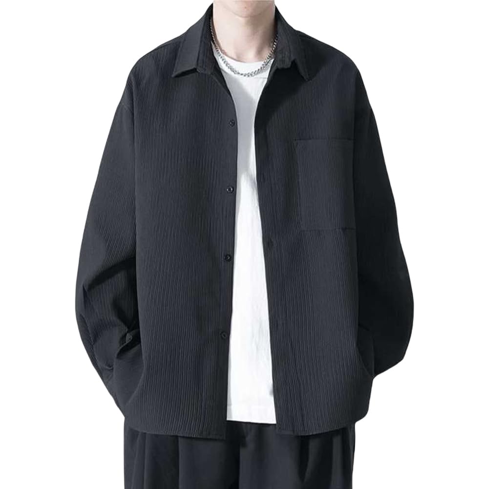 【送料無料】[HOTIAN] シャツ メンズ 長袖 ワイシャツ 無地 ボタンアップ シャツ カジュアル かっこい..
