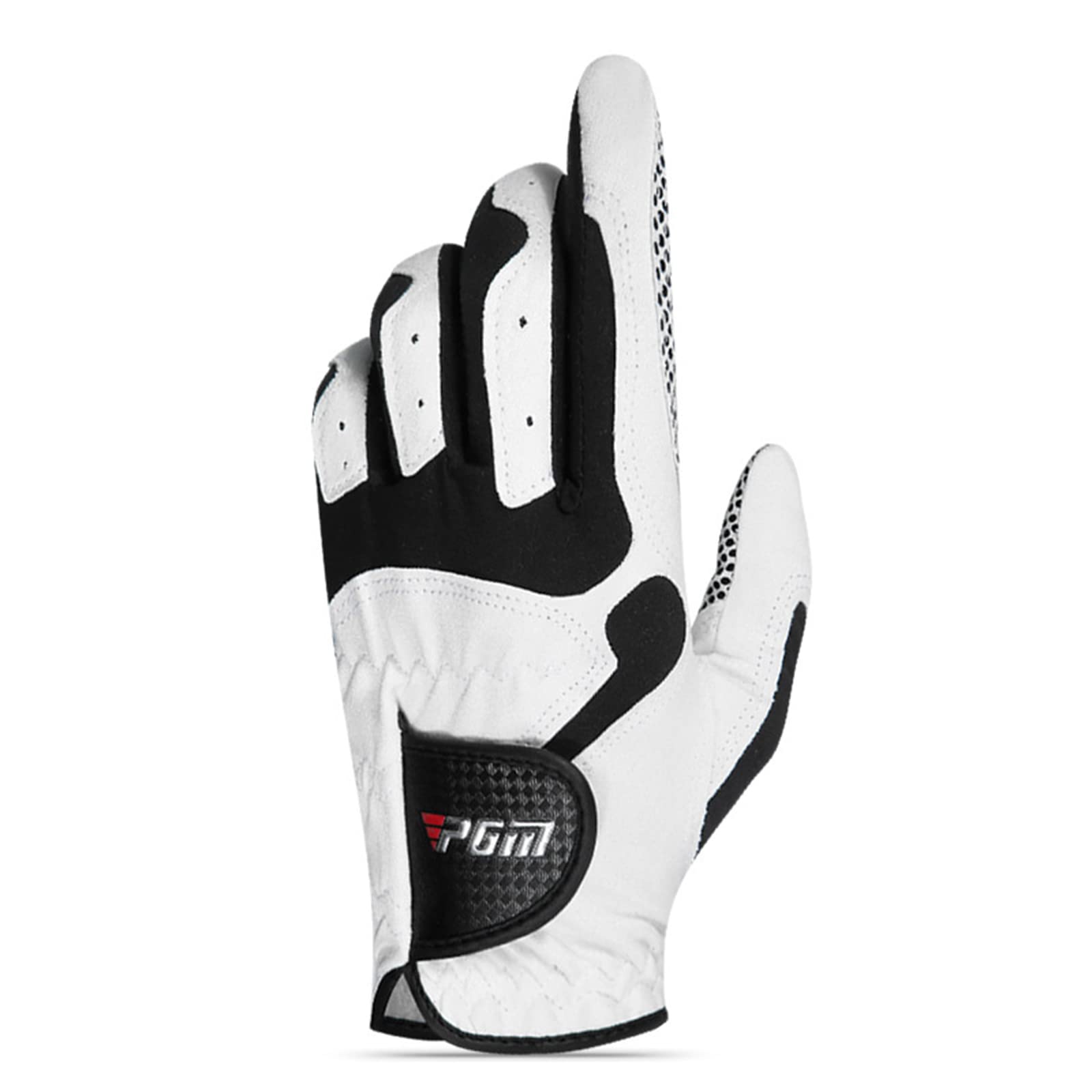 【送料無料】SunGoddy ゴルフグローブ メンズ 1個左手用 滑り止め 柔らかい ゴルフ用 繊維布 フィット感 マジックテープ 3Dカット汗防止 多機能 水洗い可 色：ホワイト-左手、サイズ：23