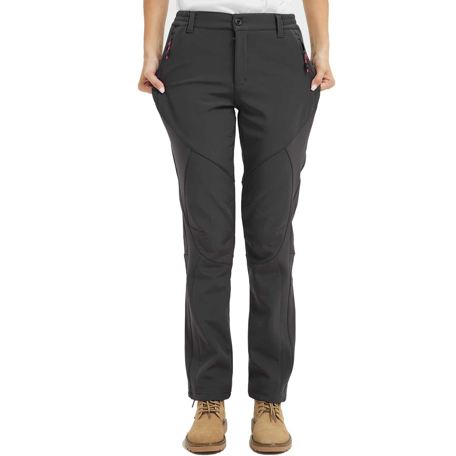 【送料無料】[FLYGAGA] トレッキングパンツ レディース 防寒パンツ 登山パンツ アウトドアパンツ 長ズボンクライミング 裏起毛 防風 防寒 厚手保温 防止ピリング防止 秋冬用 色：グレー-やや厚1808、サイズ：S