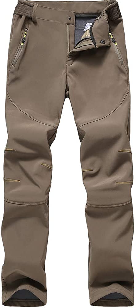 【送料無料】[FLYGAGA] トレッキングパンツ レディース 防寒パンツ 登山パンツ アウトドアパンツ 長ズボンクライミング 裏起毛 防風 防寒 厚手保温 防止ピリング防止 秋冬用 色：カーキ-やや厚2022、サイズ：L