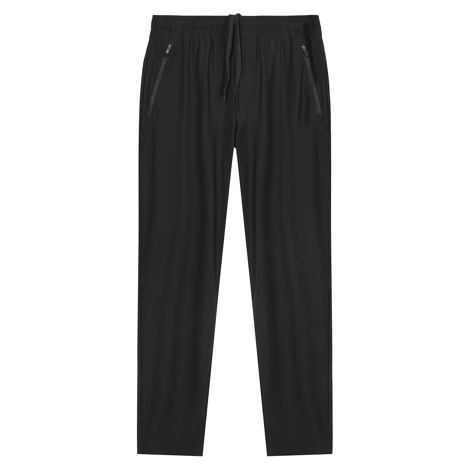 【送料無料】[FLYGAGA] ズボンレディース 冷感パンツ アイスシルクパンツ ストレッ 涼しい スラックスカジュアルズボン 薄手 春夏用 色：ブラック-02S、サイズ：2XL(4)