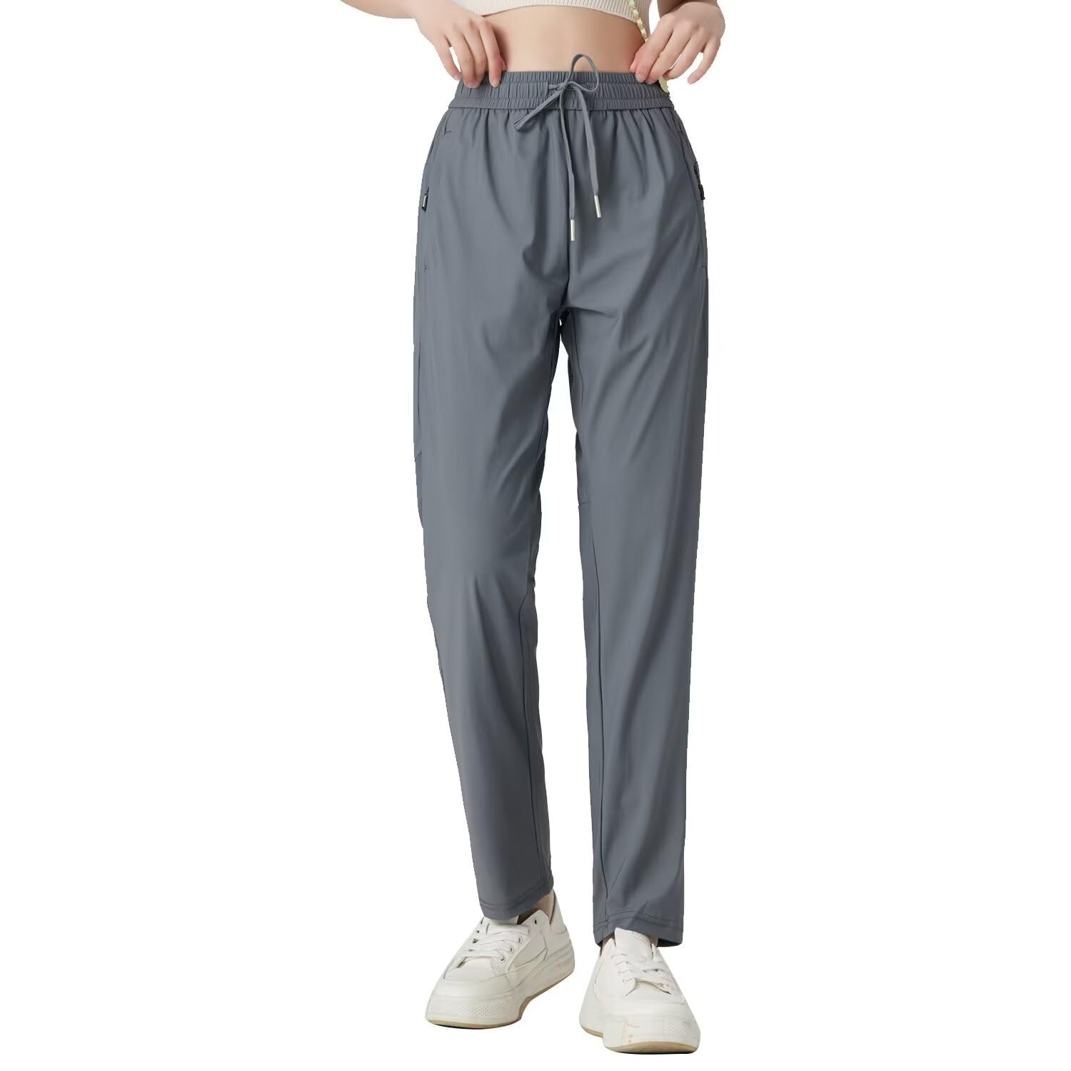 【送料無料】[FLYGAGA] ズボンレディースパンツアイスシルクパンツ冷感ストレッパンツ 涼しい スラック..