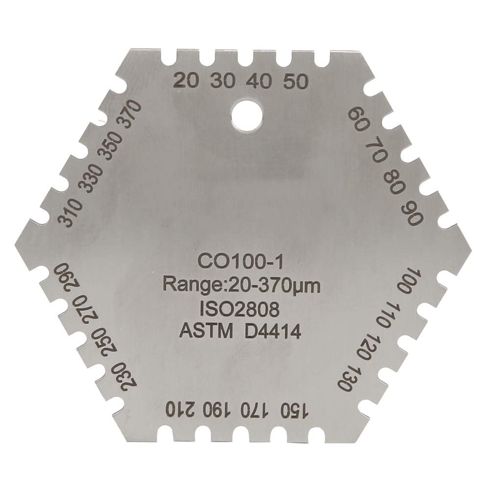 【送料無料】J-ouuo CO100-1 20-370um ステンレス鋼六角ウェットフィルムコームカ ...