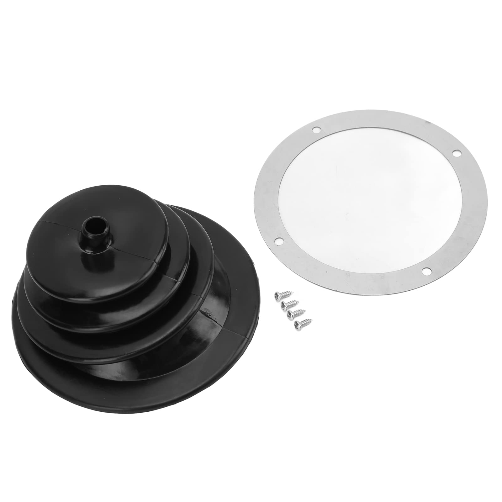 【送料無料】J-ouuo ギアシフトハンドブレーキレバーブーツプレートキット防塵黒ゴムラウンド 5.250 イ..