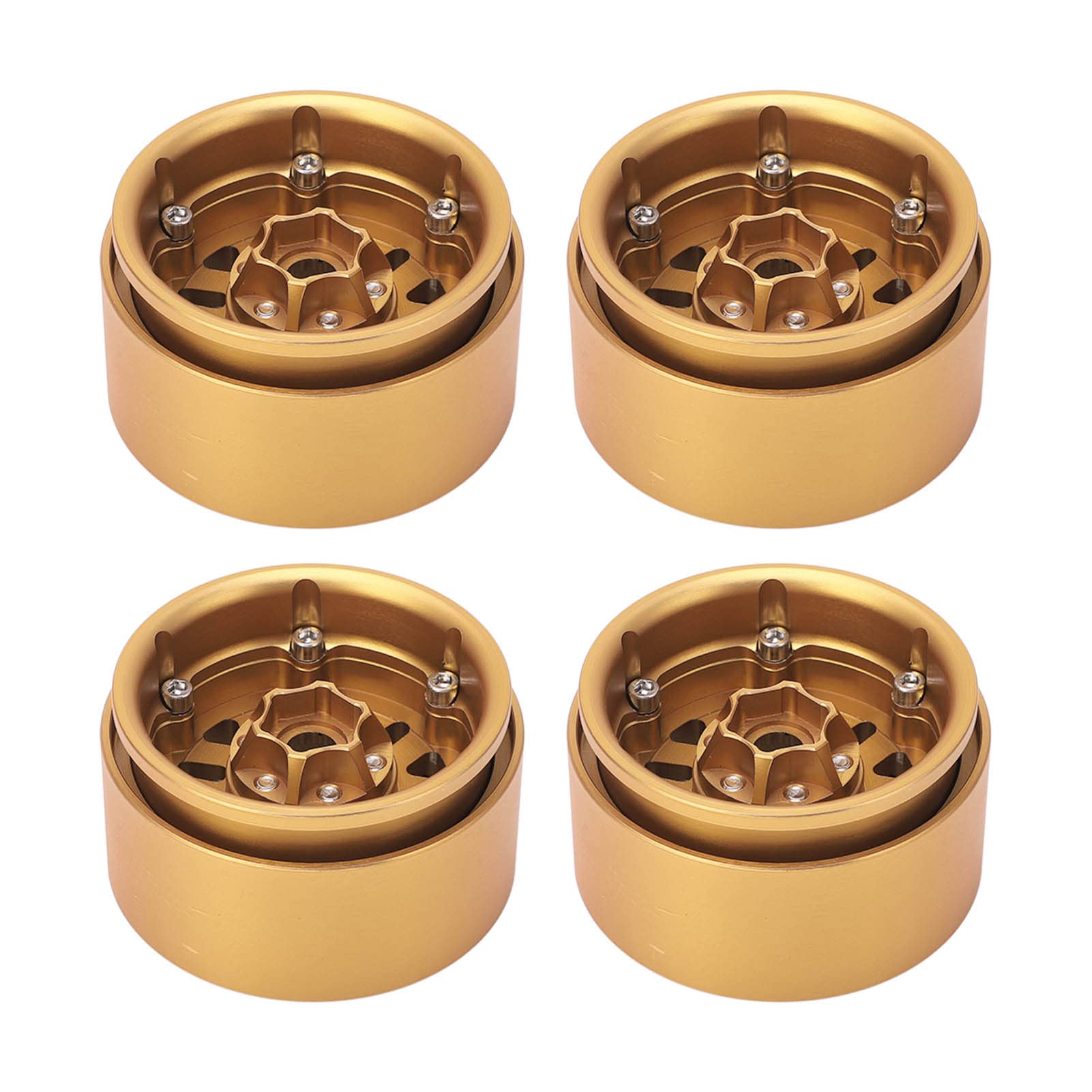 【送料無料】J-ouuo 4 個ビードロックホイールリムハブ真鍮ヘビー 1.9 インチアキシャル S ...