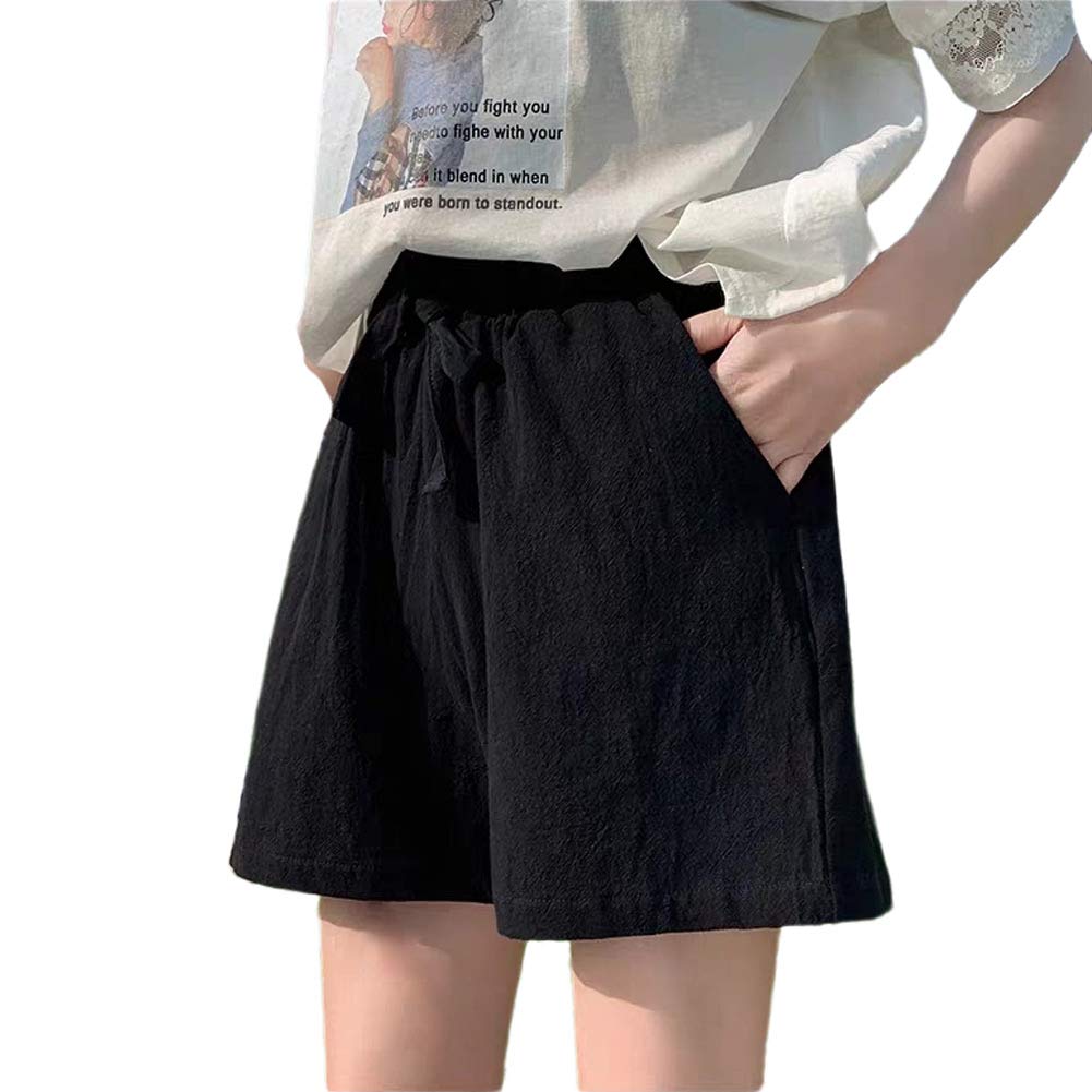 【送料無料】[Huaszeer] ショートパンツ 短パン レディース 綿麻 夏 ハーフパンツ 無地  ...