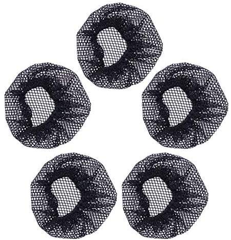 【送料無料】Generies 5個セットヘアネット お団子ネット 髪束ねネット 弾性布帛 バレエお団子 網目 ナイロン ブラック 色:ブラック