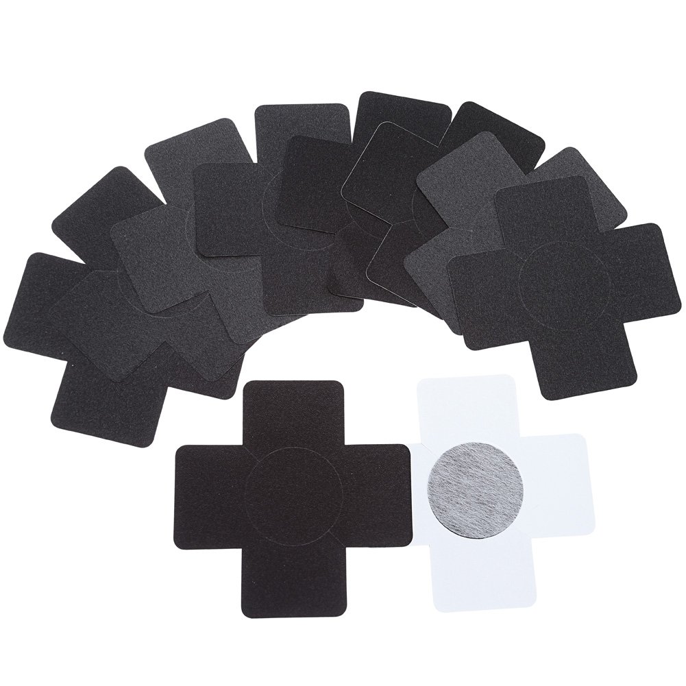 【送料無料】[CHIC DIARY] ニプレス ニップレス ニップレスシール 使い捨て 花型 星型 円型 20枚 色：ブラック*スクエア、サイズ：Free Size