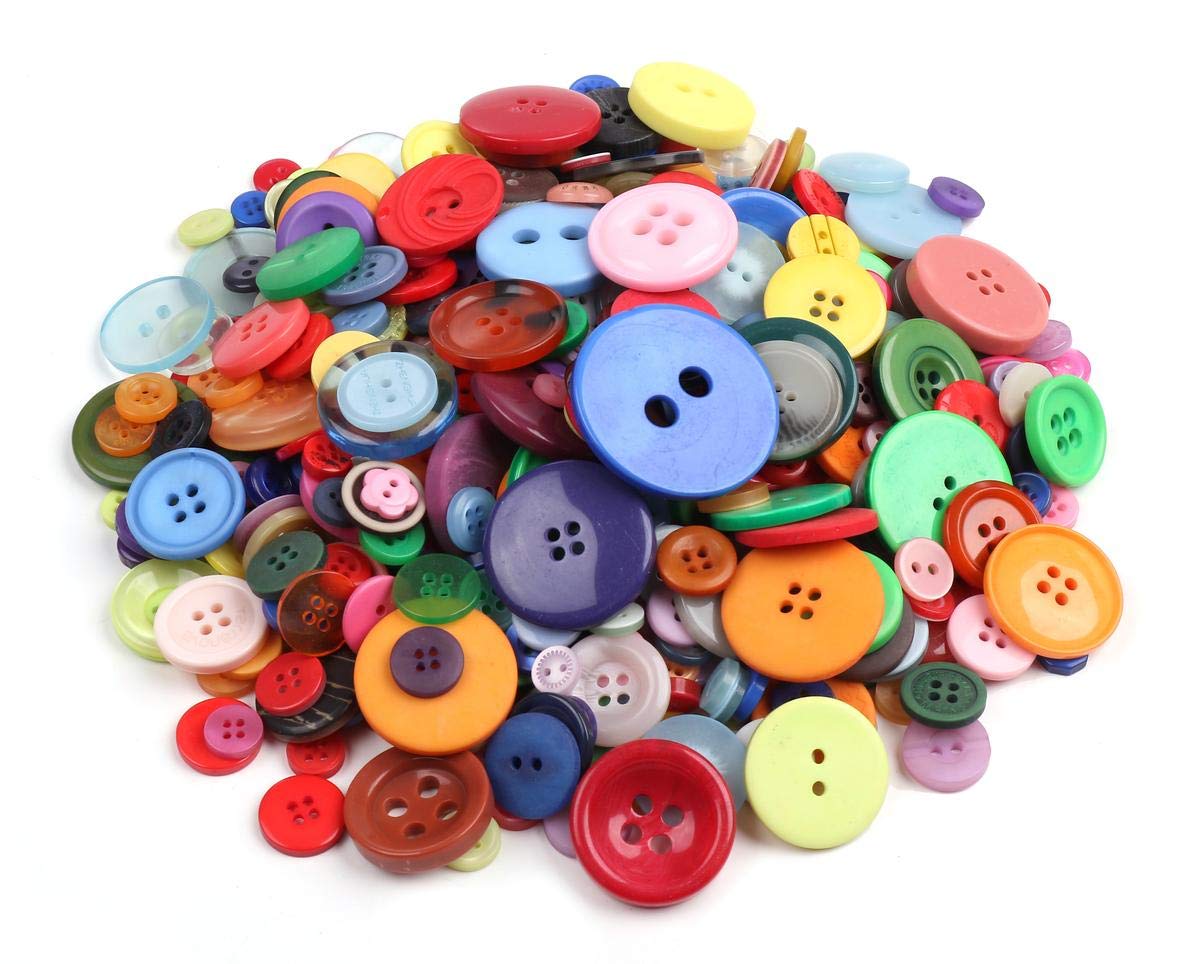【送料無料】手芸 用 ミックスカラー 大 中 小 混合 ボタン 600個 セット ソーイング アクセサリーパーツ DIY 材料 色：マルチカラー、サイズ：大中小ミックス0.6-3.0cm