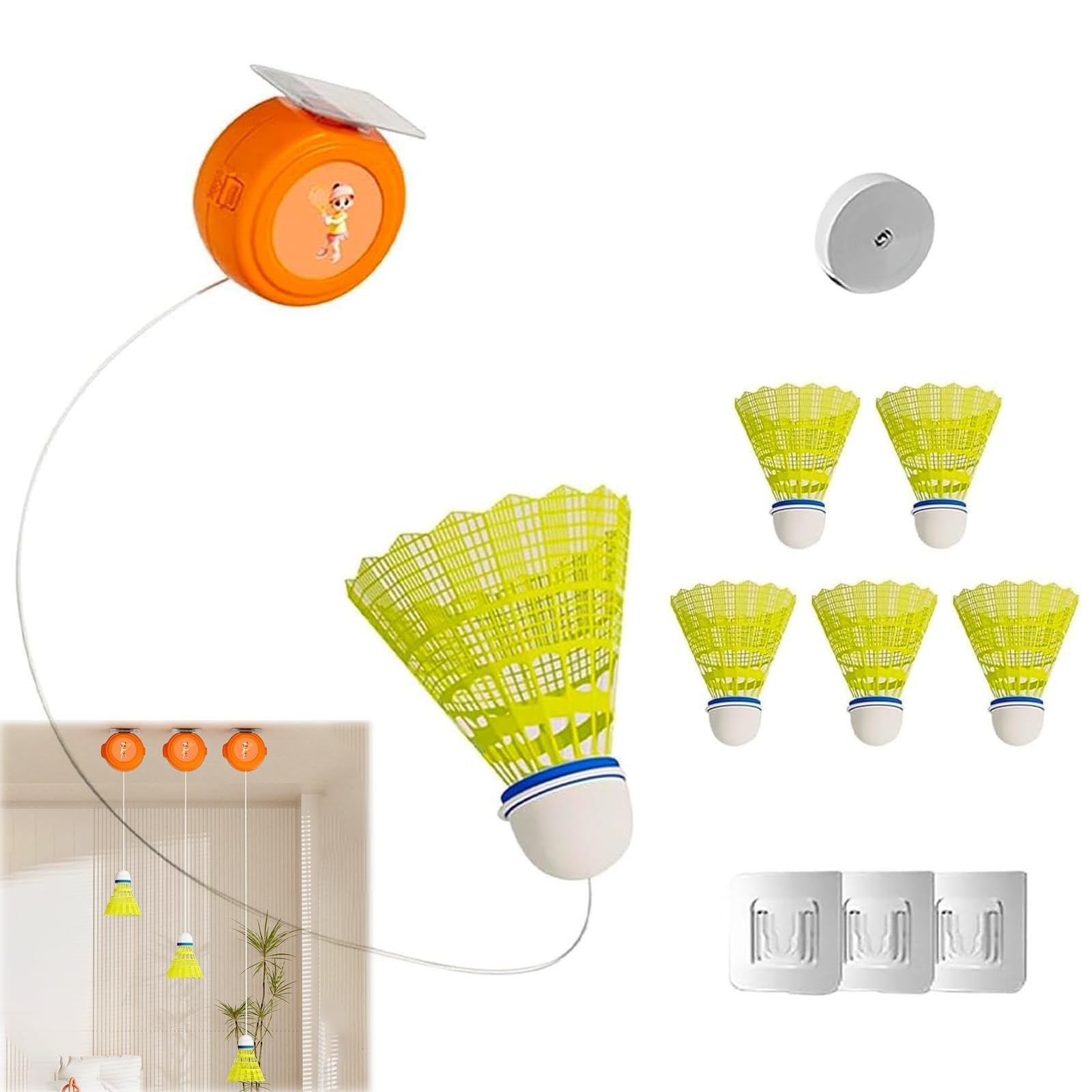 【送料無料】室内 バドミントン バドミントン 練習 室内バドミントン自動リターン 自己粘着 シングル ...