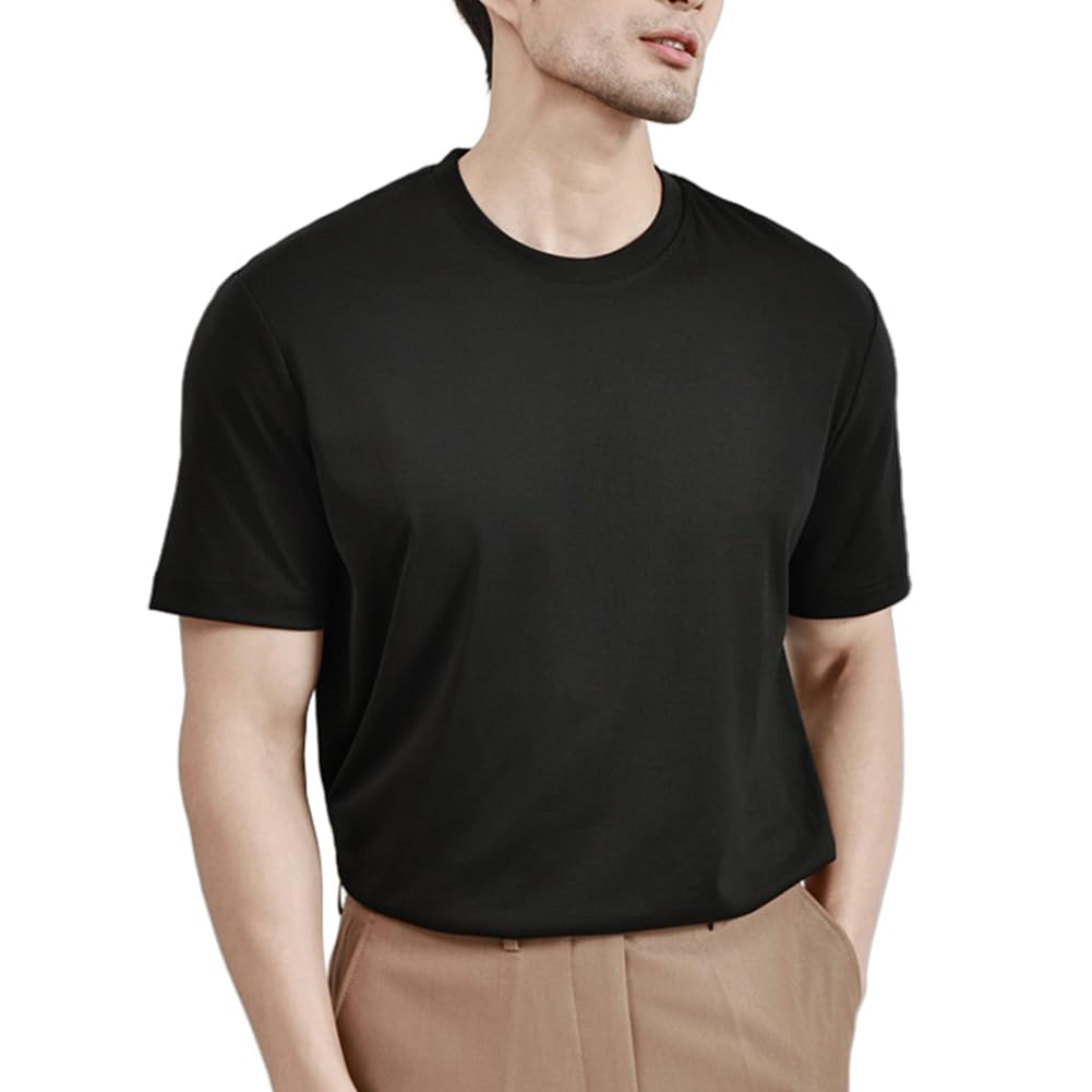 【送料無料】[HOTIAN] Tシャツ メンズ 半袖 ティーシャツ 涼しい 無地 夏服 クルーネック インナーシャ..