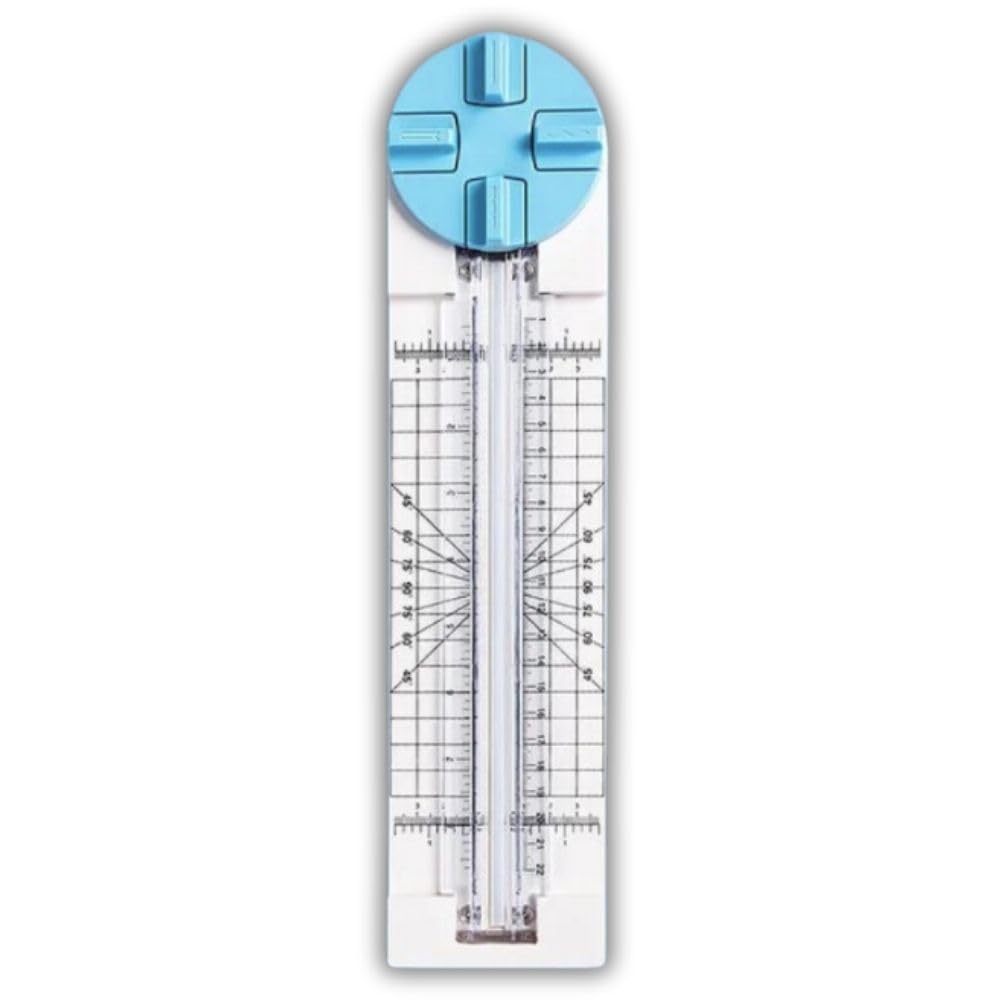 【送料無料】PLEAVIT ペーパーカッター ペーパートリマー 小型 裁断機 スライド式 ミニ a4 a5 ミシン目 折り目 色：ブルー