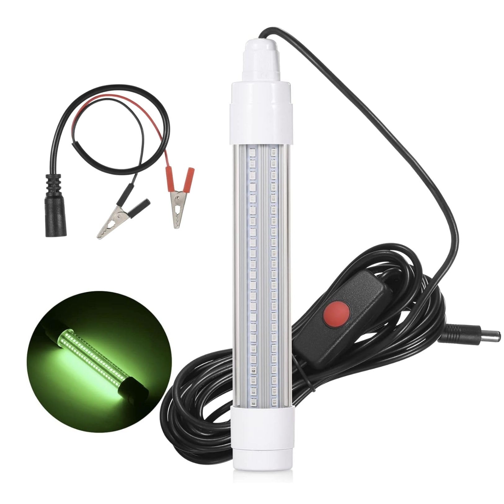 【送料無料】PLEAVIT 集魚灯 釣り 水中 集魚ライト led 12V/24V IP68防水 6m 色：グリーン