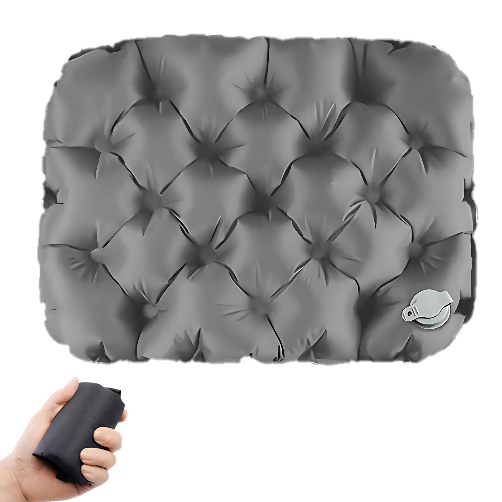 【送料無料】PLEAVIT エアクッション エアー 座布団 ポータブル 折りたたみ レジャーシート スタジアムクッション 色：ダークグレー、サイズ：コンパクト