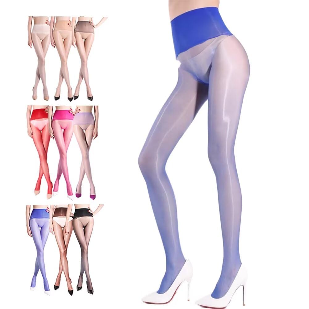 【送料無料】[Eukkis] 1D極薄シームレス超光沢パンティストッキング 春夏用薄手UVカット9色 透け感カラータイツ レディース 伝線対策加工 伸縮性が良い 履き心地 落ちにくい破れにくい靴下 色：ブルー、サイズ：Free Size