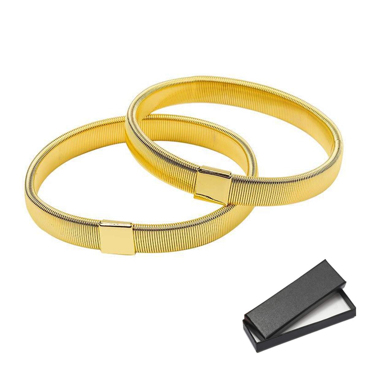 【送料無料】[Weuiean] アームバンド メンズ 2個セット スプリング ループ式 金属製 袖 バンド 腕まく..