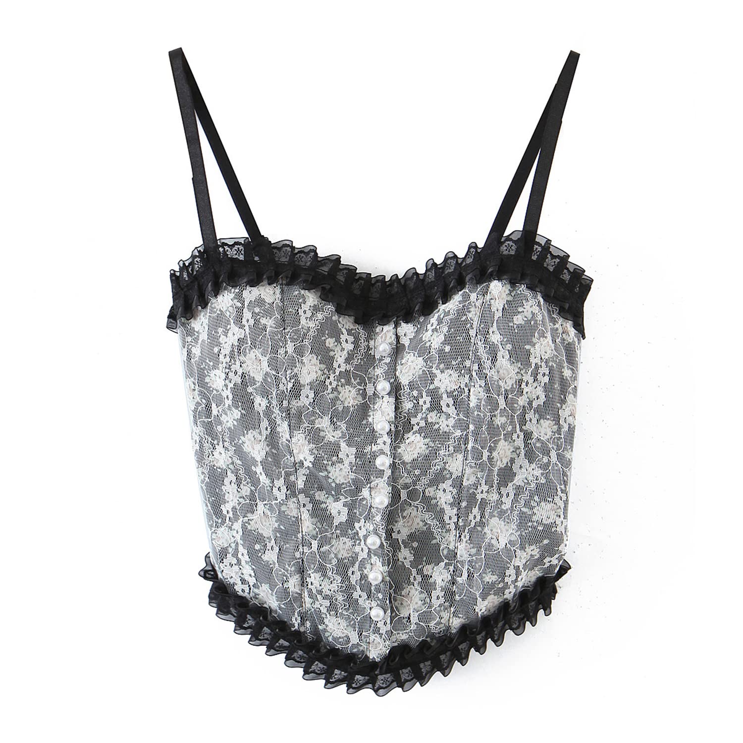 【送料無料】[Weuiean] キャミソール レディース レース トップス カップ付き キャミソール 花柄 レー..