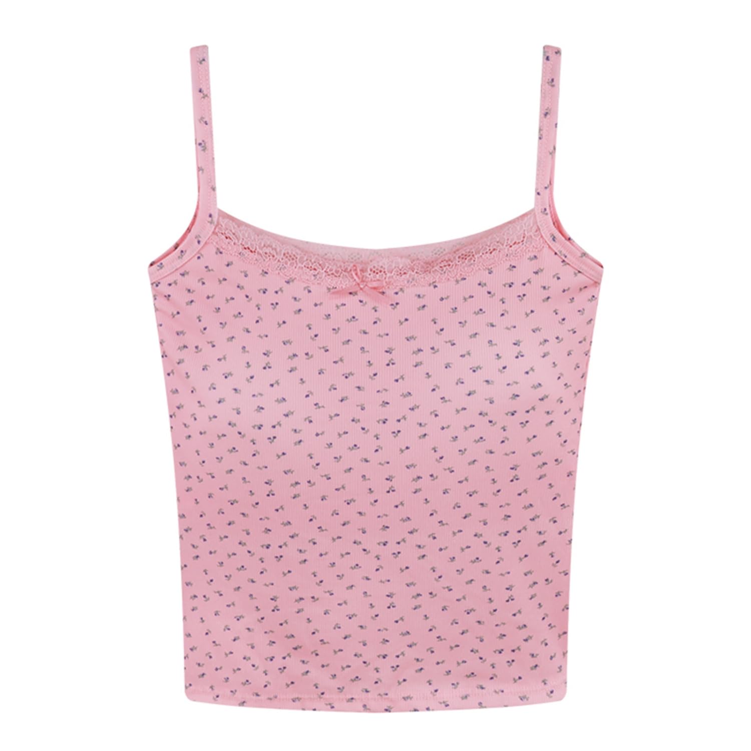 【送料無料】[Weuiean] プチリボンフラワー キャミソール レディース カップ付き ブラキャミソール ノ..