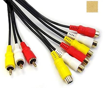 【送料無料】Sound Wave【 RCA 2分配 AVケーブル 分岐ケーブル オス メス 】 3RCA/ピン(ビデオ)ケーブル 分配 映像.音声分配 分配ケーブル M F + F.Wave オリジナル レザー調 MicroFiber お手入れクロス (10×10cm)付 3RCA Mー2F (26cm) サイズ：26cm