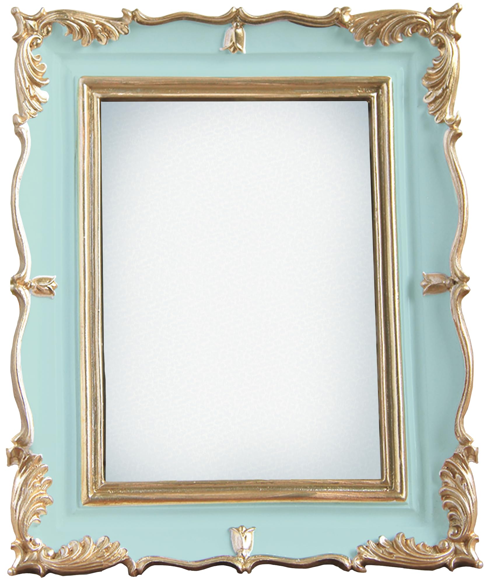 【送料無料】elrinrin フォトフレーム 写真立て ベージュ アンティーク風 写真入れ卓上 飾り ポストカード サイズ フォトスタンド (グリーン) 色：グリーン、サイズ：M