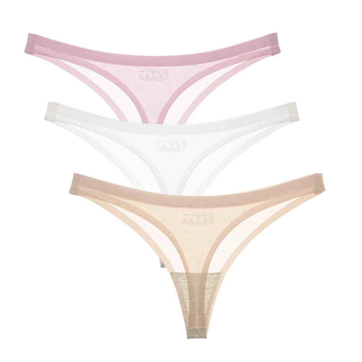 【送料無料】[Beirou] tバック レディース セクシー Tショーツ 無縫製 パンティ 響かない 締め付けない 美しいヒップライン 豹柄 ロイズ柄 無地 美尻 3枚組 色：3枚セット(浅い色組)、サイズ：M