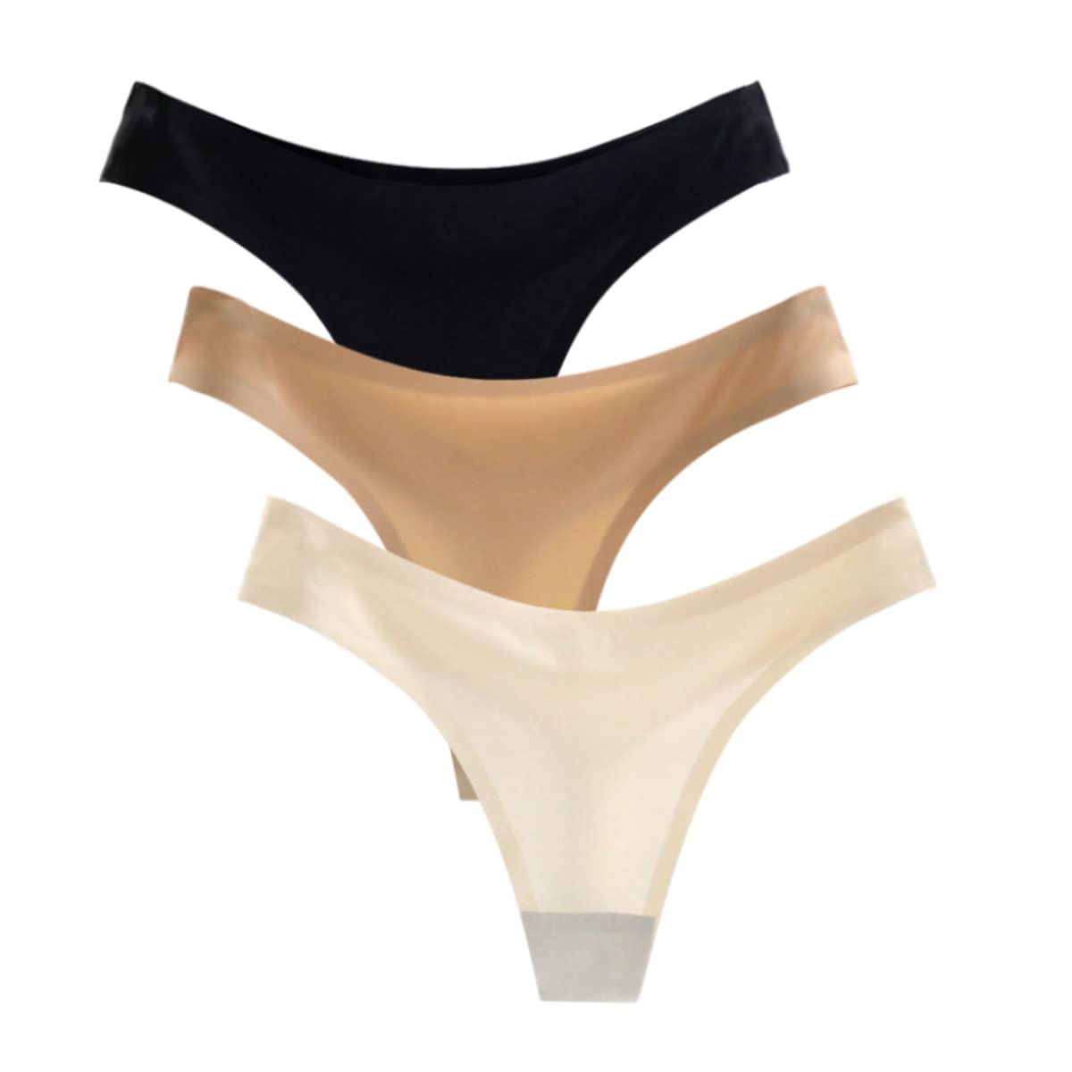 【送料無料】[Beirou] tバック レディース セクシー Tショーツ 無縫製 パンティ 響かない 締め付けない 美しいヒップライン 豹柄 ロイズ柄 無地 美尻 3枚組 色：3枚セット(ブラック、ホワイト、ベージュ)、サイズ：L