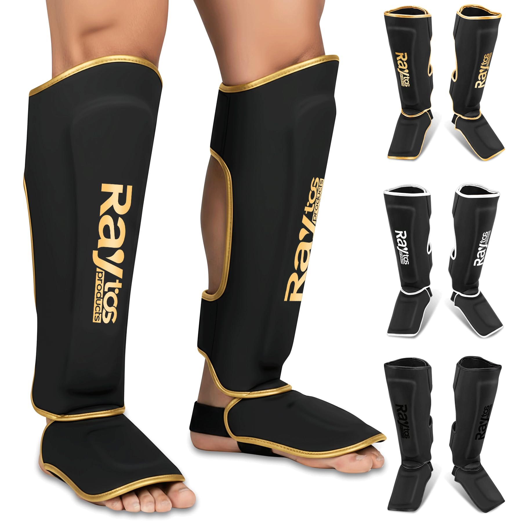 【送料無料】Raytos レガース 【格闘技用レッグサポーター】 キックボクシング 空手 柔道 総合格闘技 ..