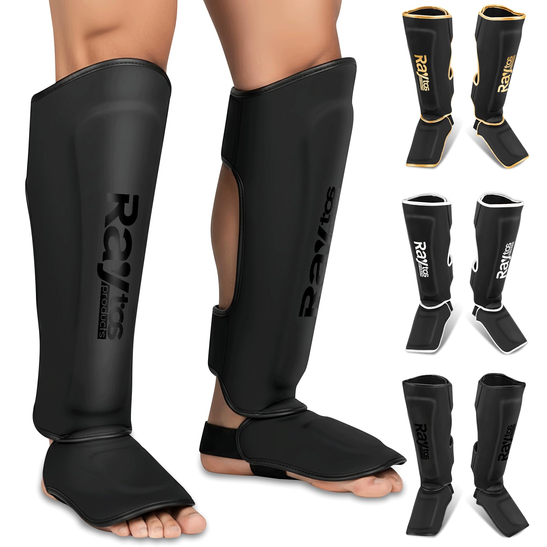 【送料無料】Raytos レガース 【格闘技用レッグサポーター】 キックボクシング 空手 柔道 総合格闘技 ..