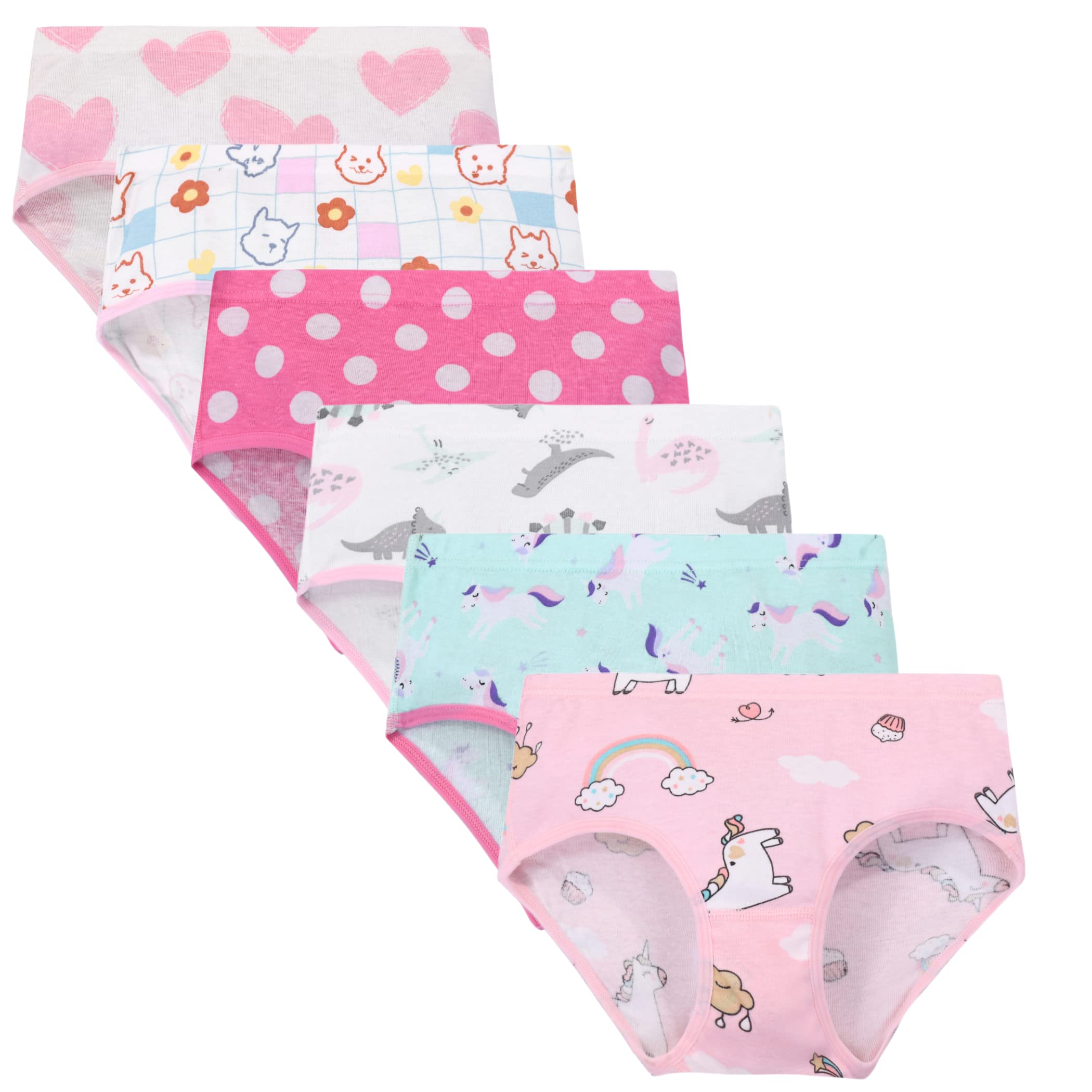 【送料無料】[Cczmfeas] 女の子 パンツ 綿100% 女児 下着 綿 ショーツ キッズ ボクサー 子供 ガールズ ジュニア 幼児 小学生 6枚セット 色：ローズレッド、サイズ：3 Years