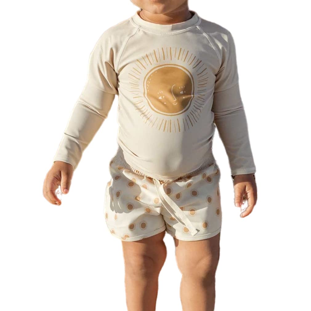 【送料無料】KALAVILA キッズ 水着 男の子 3点セット 長袖ラッシュガード スイムパンツ 帽子 子ども用..