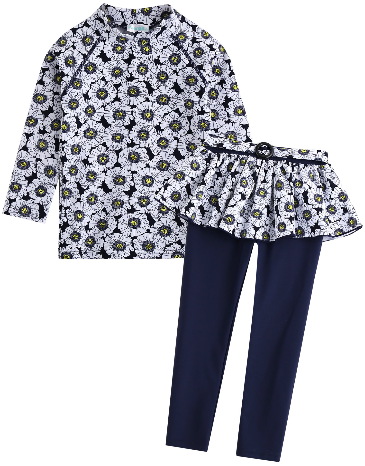 【送料無料】[Vaenait Baby] 18ヶ月〜7歳 水着 ツーピース 男の子 子供 キッズ 水着 ボイス上下セット スイムウェア ラッシュガード 長袖ラッシュガード 短パン 紫外線対策 女児 幼稚園 保育園 Kids Swimwear 色：L01-Dimanche、サイズ：L