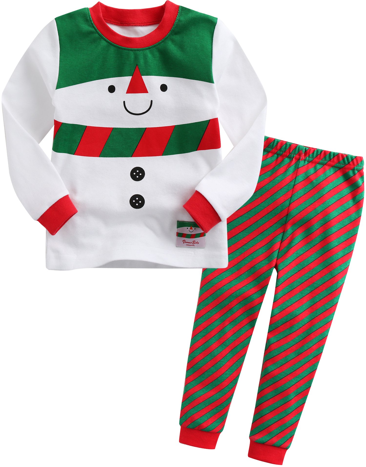 【送料無料】[Vaenait Baby] 幼児 子供 キッズ カップル 家族 ファミリー お揃い服 クリスマス Xmas ホリデー パジャマ 上下セット 色：Kids-Snow Carol、サイズ：110