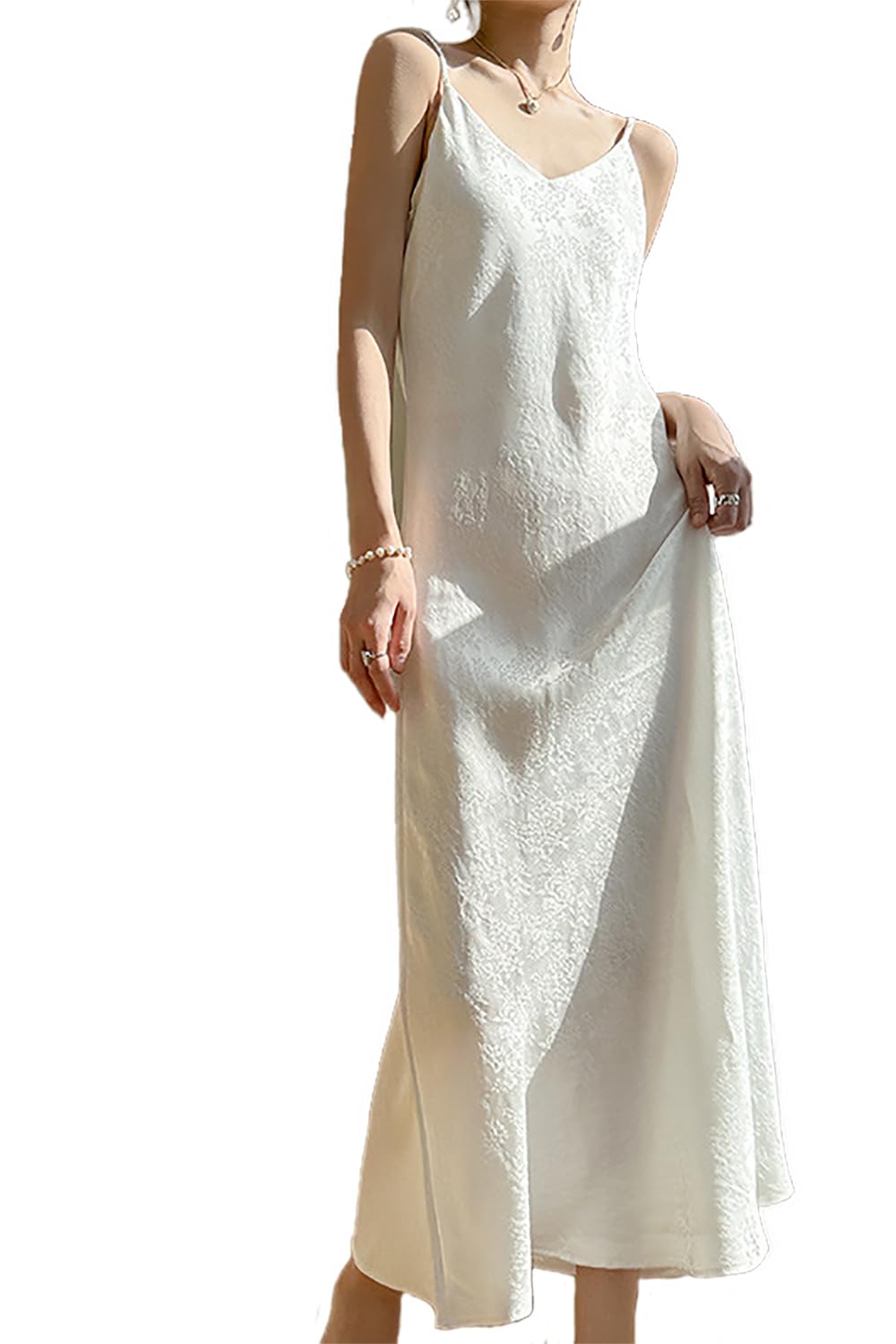 【送料無料】[syvent] 9色 レディース スリップ 花柄 ロング キャミワンピース タンクトップ ペチコー..