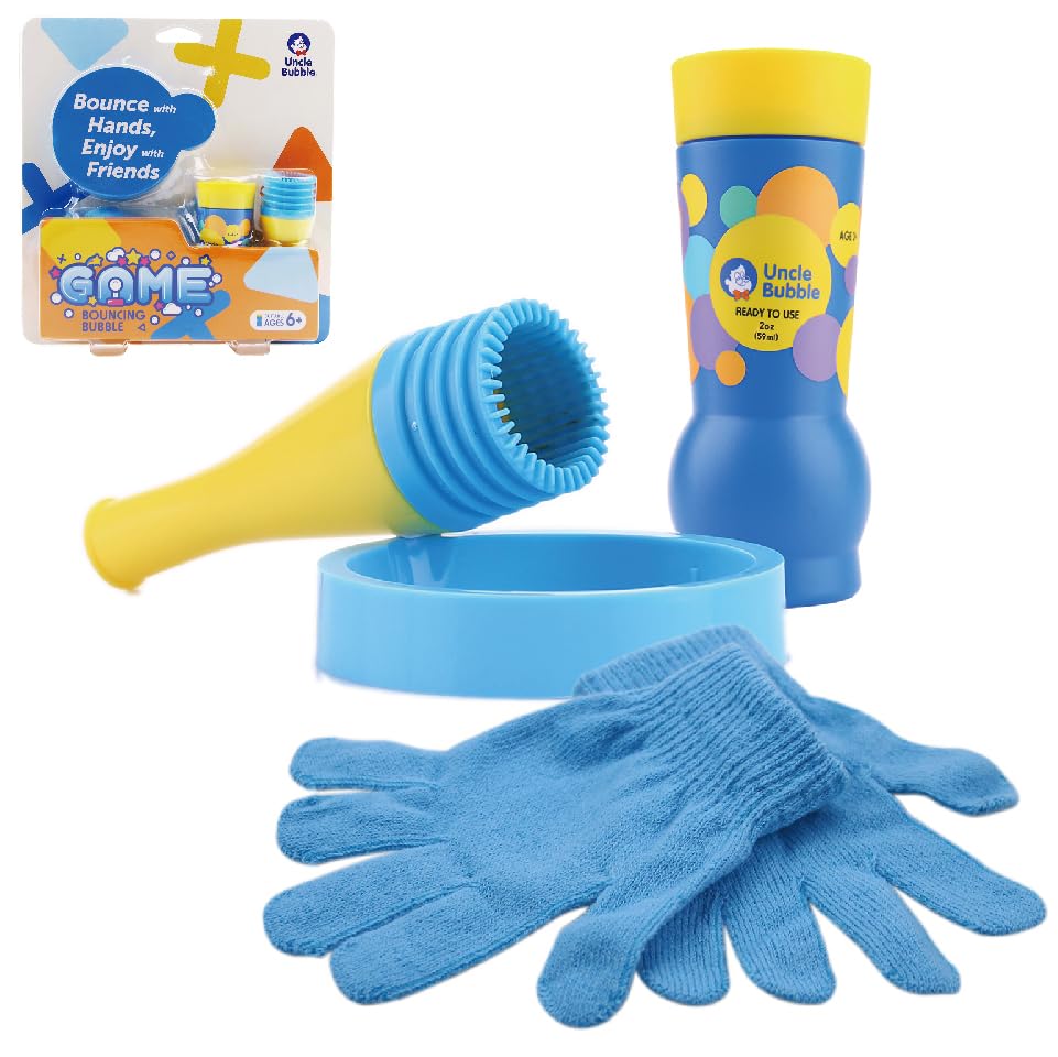 【送料無料】しゃぼん玉 セット 【 Uncle Bubble Game バウンシングバブル & 手袋 & 特製シャボン玉液】キャンプ アウトドア 盛り上がる 遊び道具 キッズ プレゼント こども 子供 遊び 外遊び 庭遊び 遊びグッズ アンクルバブル UB120_IBB