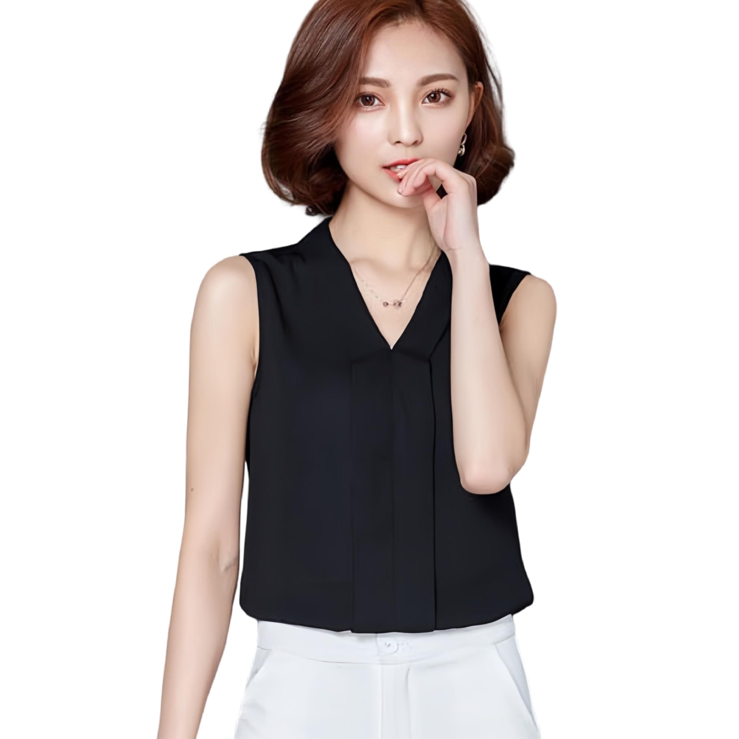 【送料無料】[KOEKOI] タンクトップ レディース シフォン ノースリーブ カットソー トップス ...