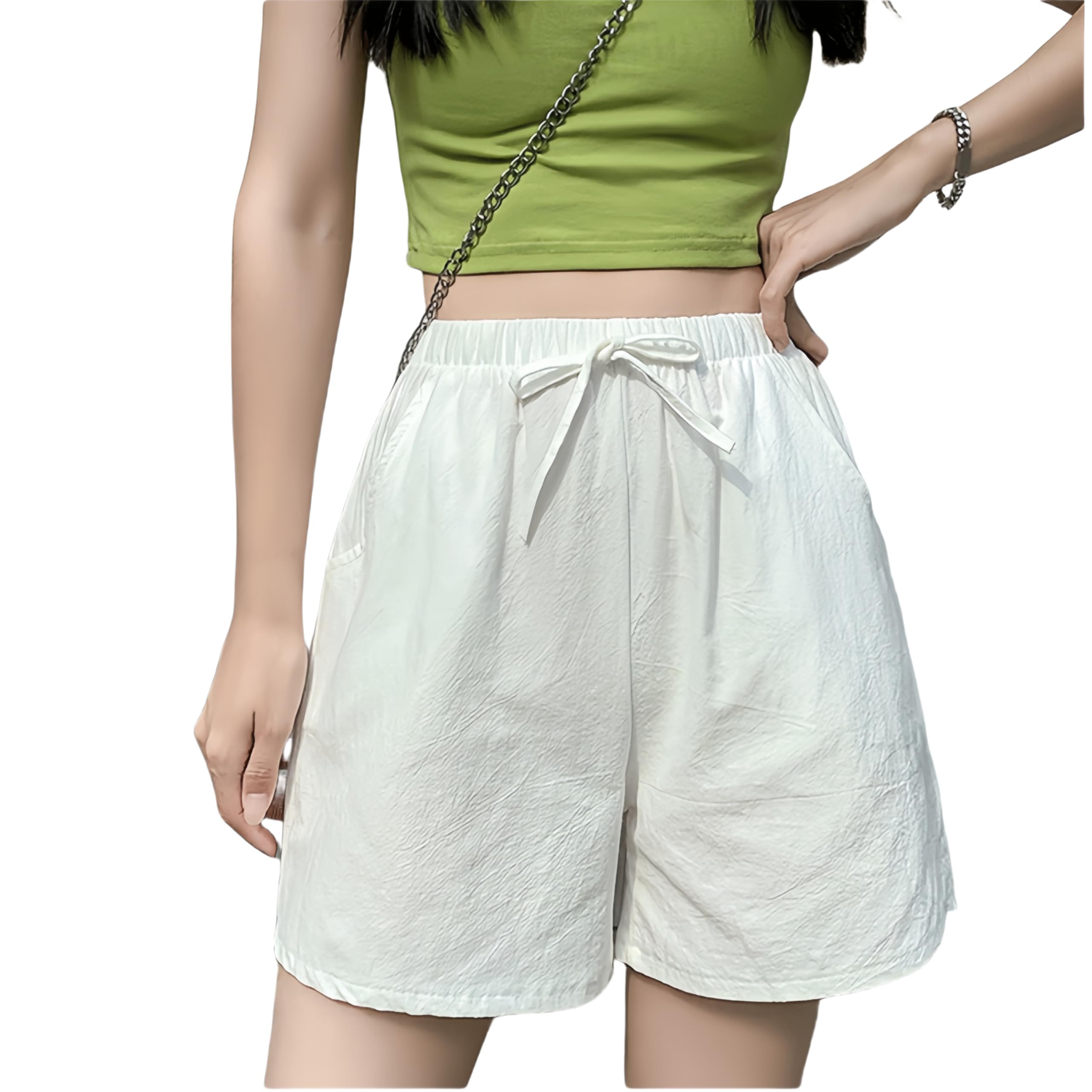 【送料無料】ショートパンツ レディース 綿 麻 スポーツ 夏 伸縮性 吸汗 柔らかい カジュアル みせぱん..