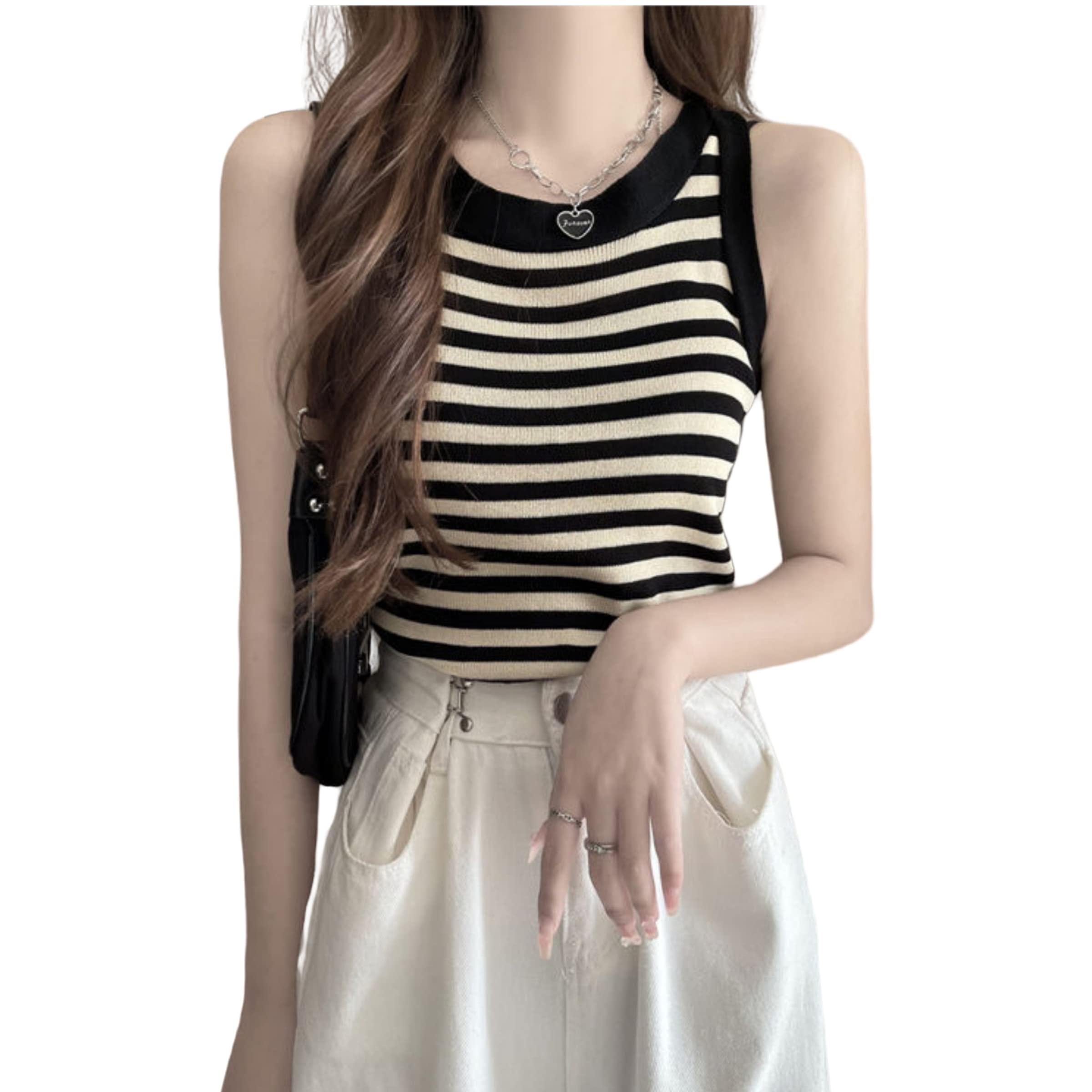 【送料無料】[KOEKOI] タンクトップ レディース トップス ニット ノースリーブ ショート丈  ...