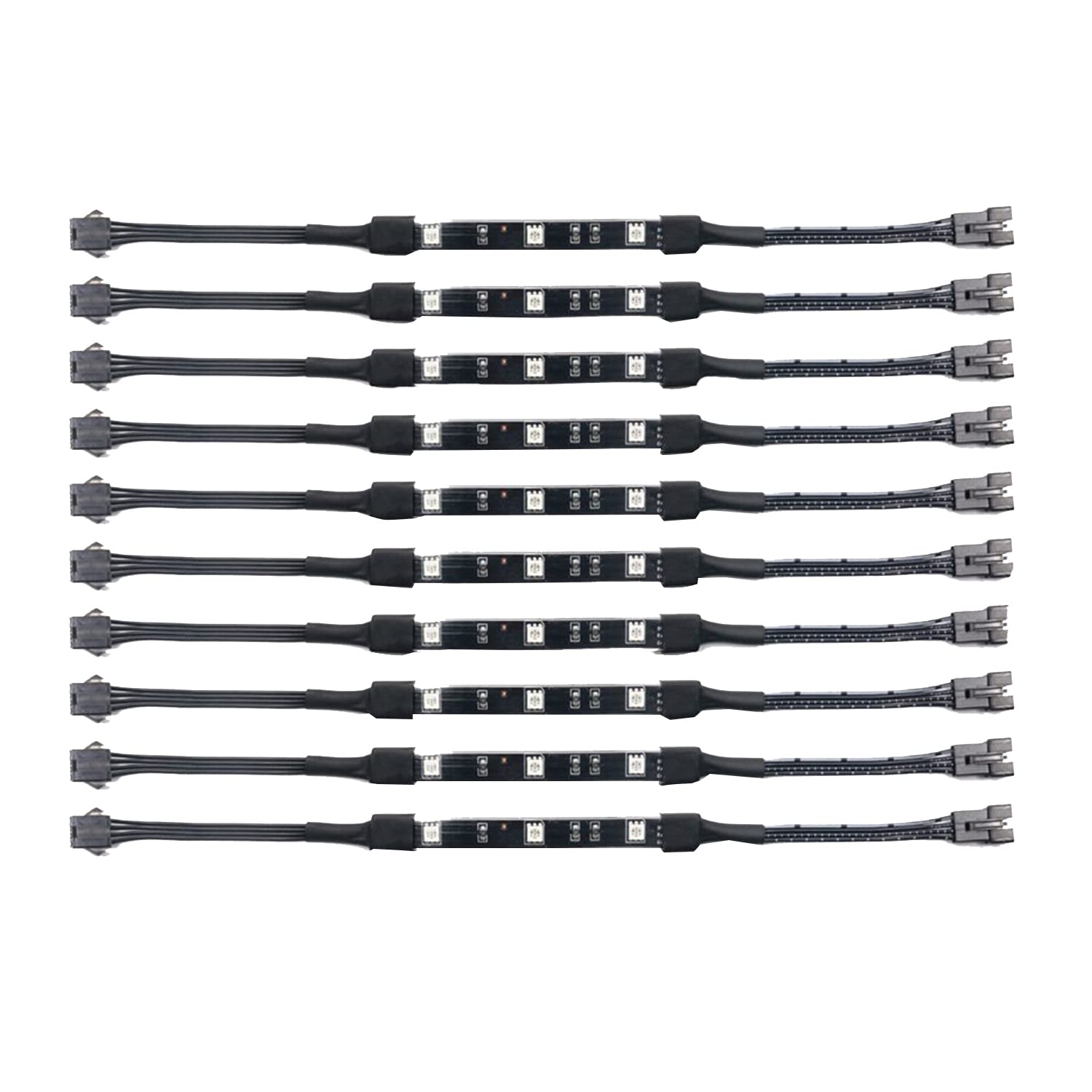 【送料無料】Ranzek 8本 オートバイLEDライトキットストリップ マルチカラー ネオンライト曲げ易いリモ..